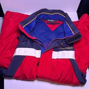 VTG, Tommy Hilfiger Red and Navy Colorblock Jacket, Men’s XL